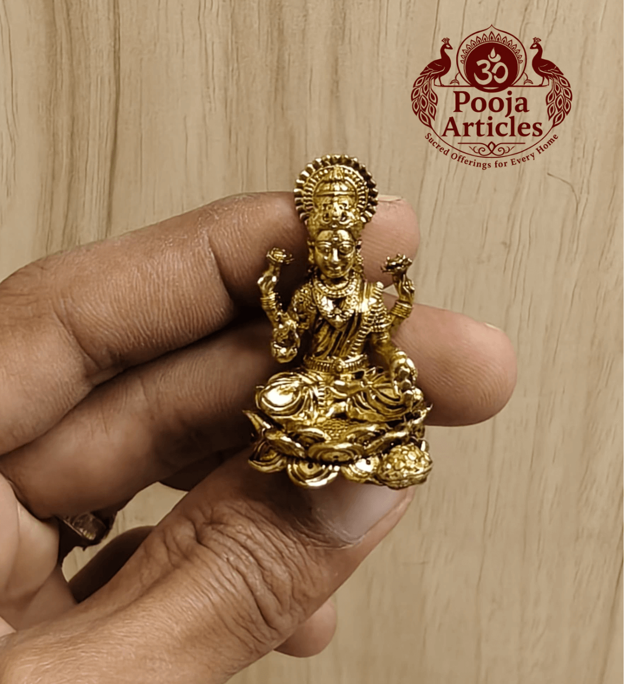 Miniature Brass Lakshmi Idol 1.5 Inch