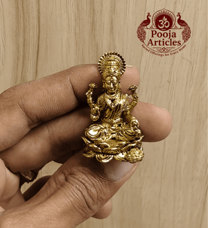 Miniature Brass Lakshmi Idol 1.5 Inch