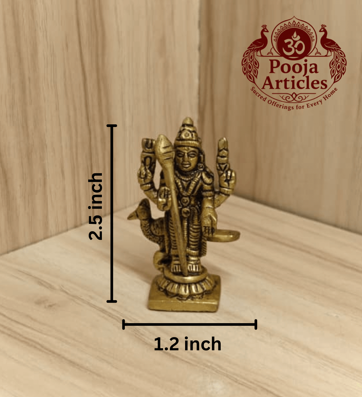 Brass Murugan Idol 2.5 Inch