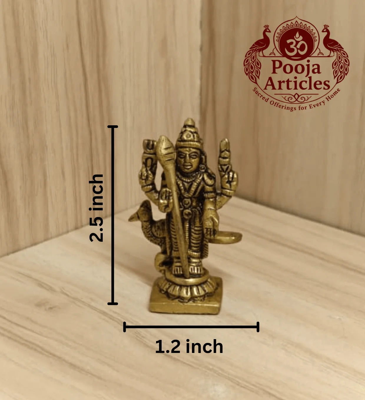 Brass Murugan Idol 2.5 Inch