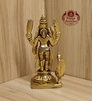 Brass Lord Murugan Peacock Idol 4.5 Inch Pooja Articles