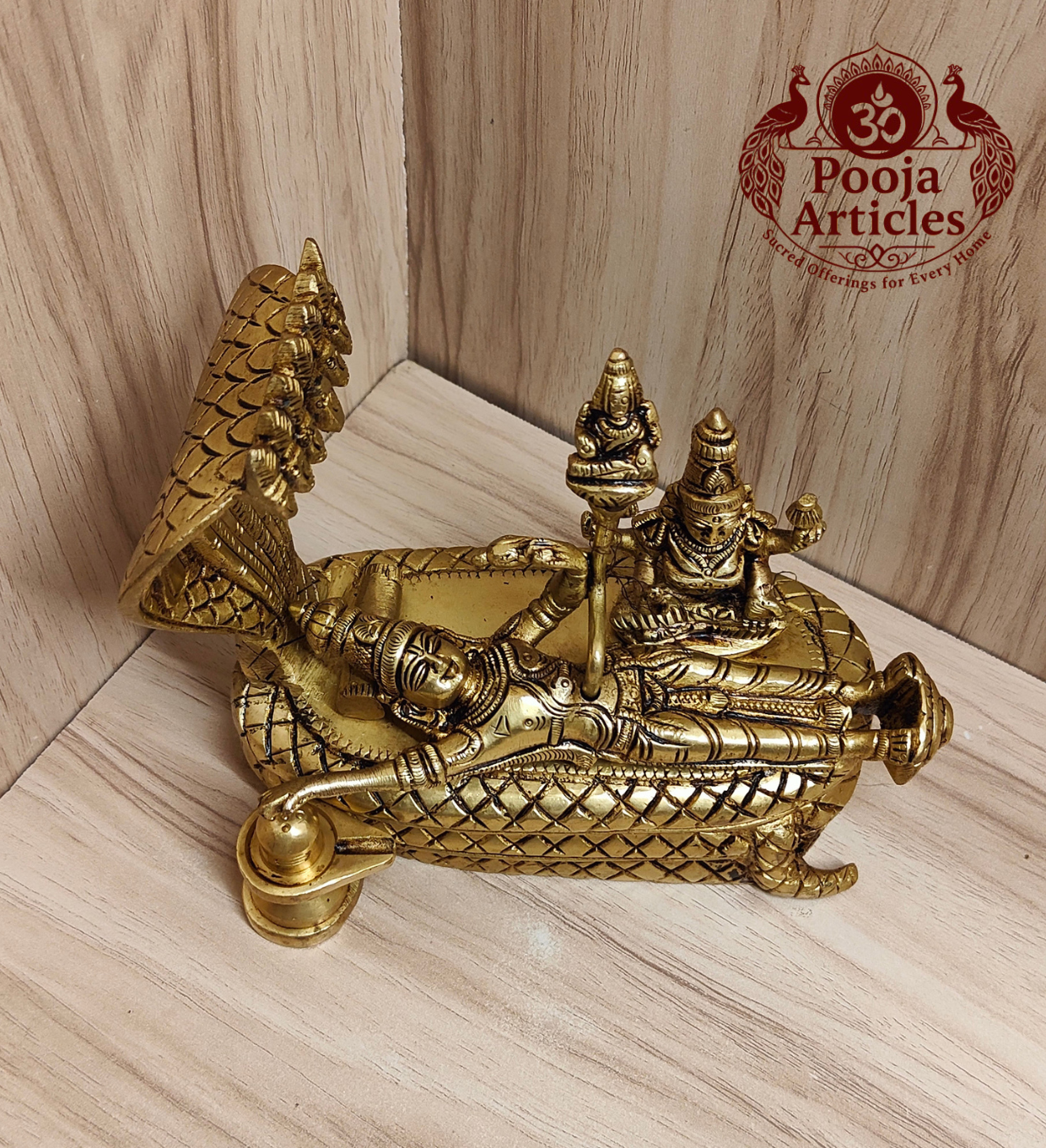 Brass Padmanabhaswamy Statue 5.5 Inch Pooja Articles