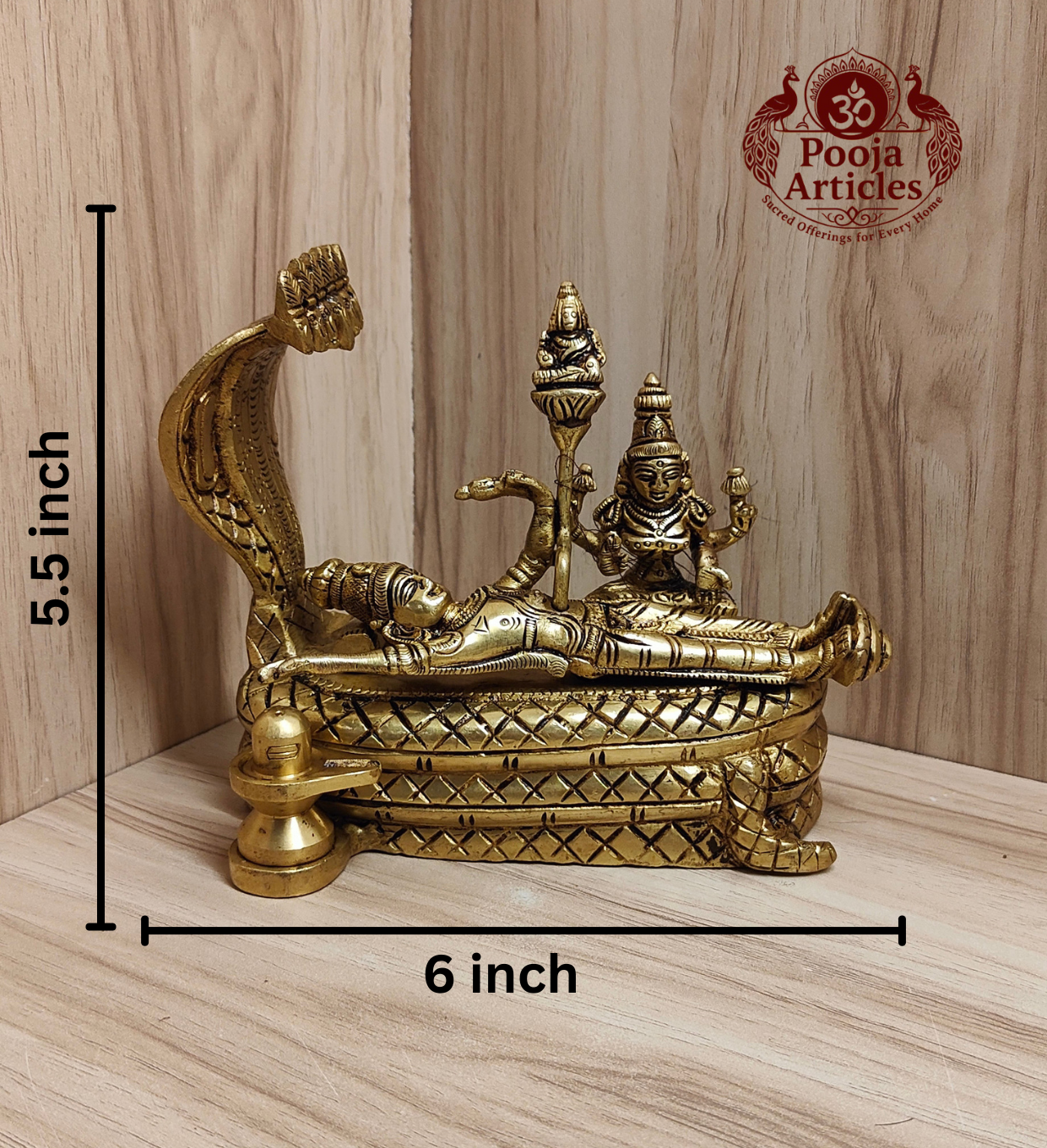 Brass Padmanabhaswamy Statue 5.5 Inch