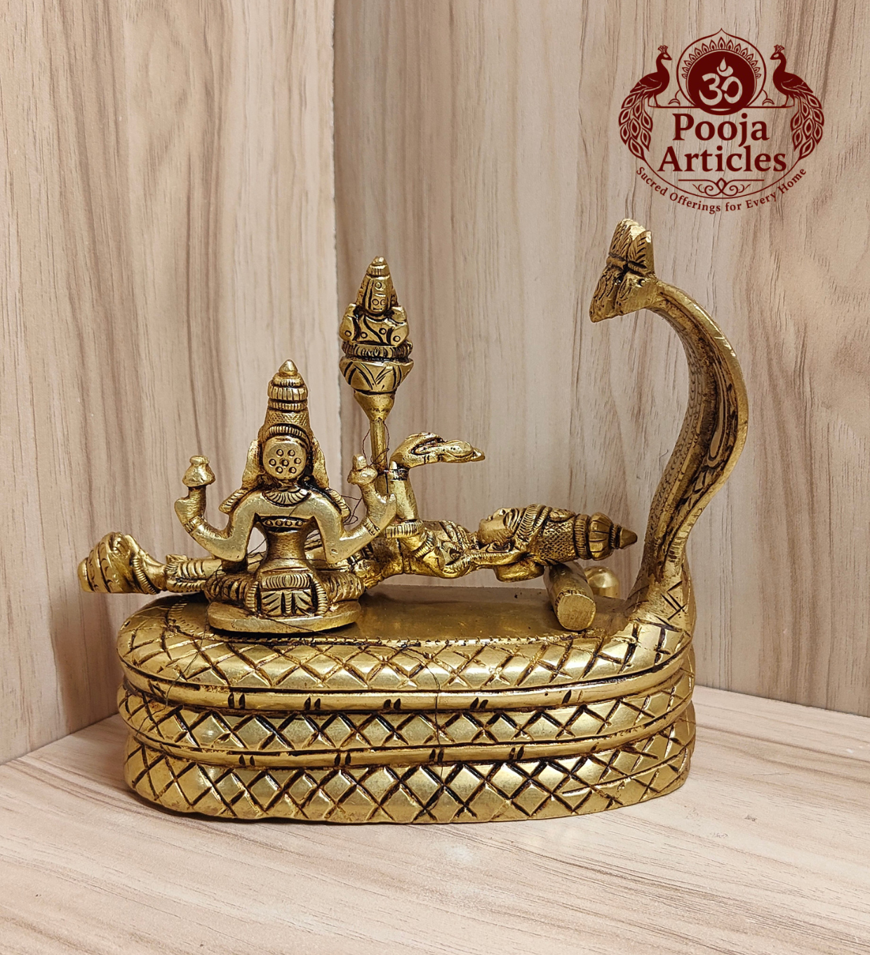 Brass Padmanabhaswamy Statue 5.5 Inch Pooja Articles