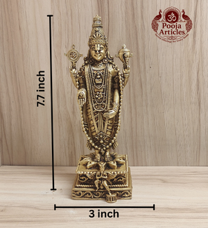 Premium Brass Tirupati Balaji Idol 7.7 Inch Pooja Articles