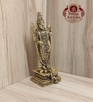 Premium Brass Tirupati Balaji Idol 7.7 Inch Pooja Articles