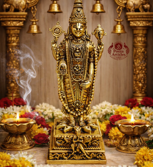 Premium Brass Tirupati Balaji Idol 7.7 Inch