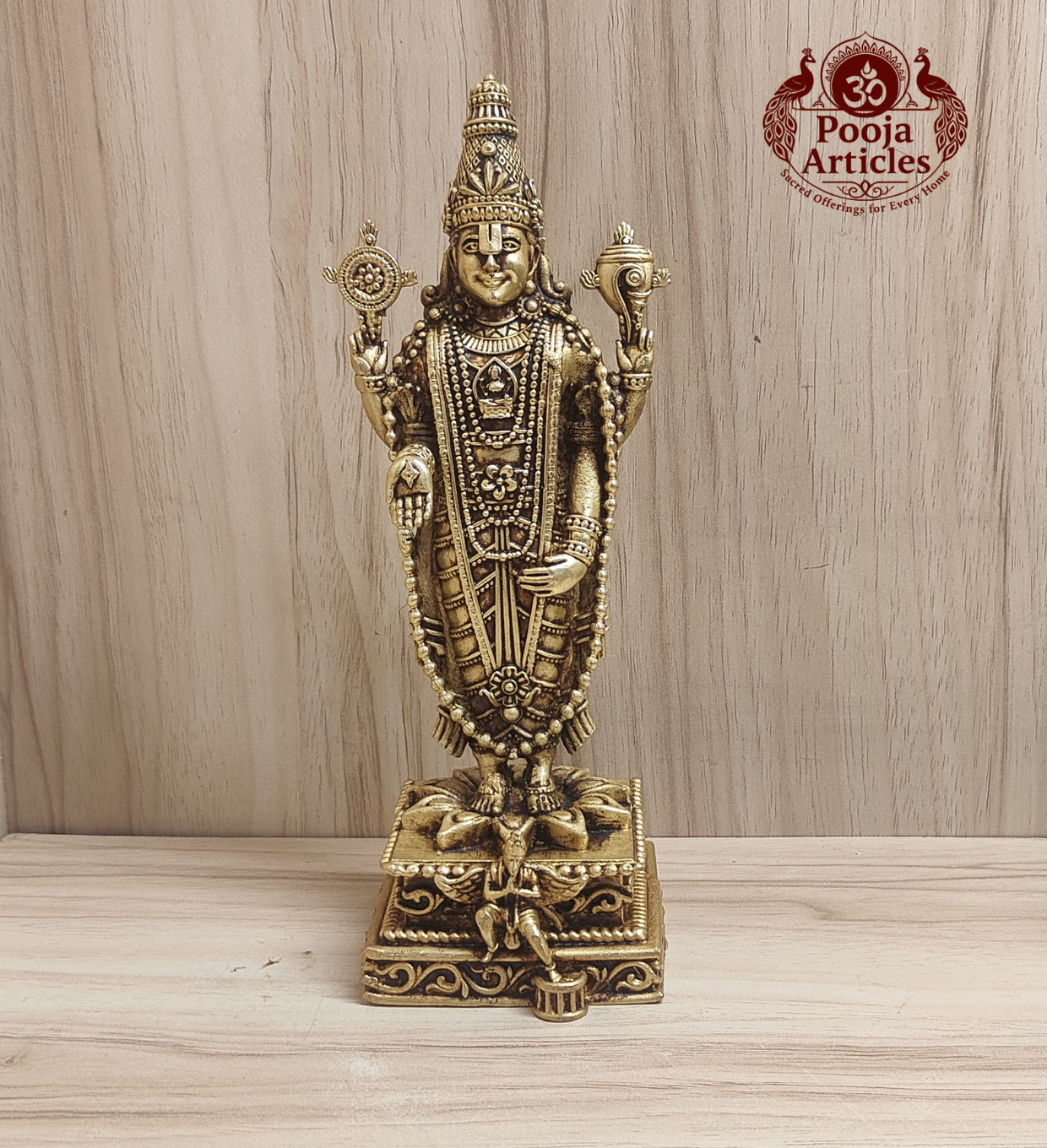 Brass Tirupati Balaji Idol 7.7 Inch