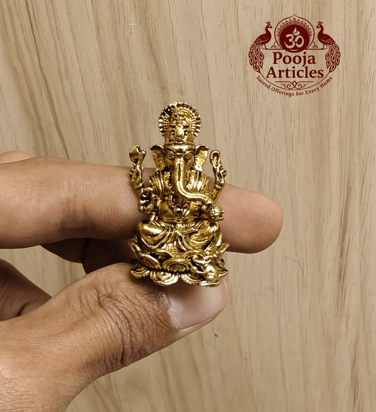 Miniature Brass Vinayagar Statue 1.5 Inch