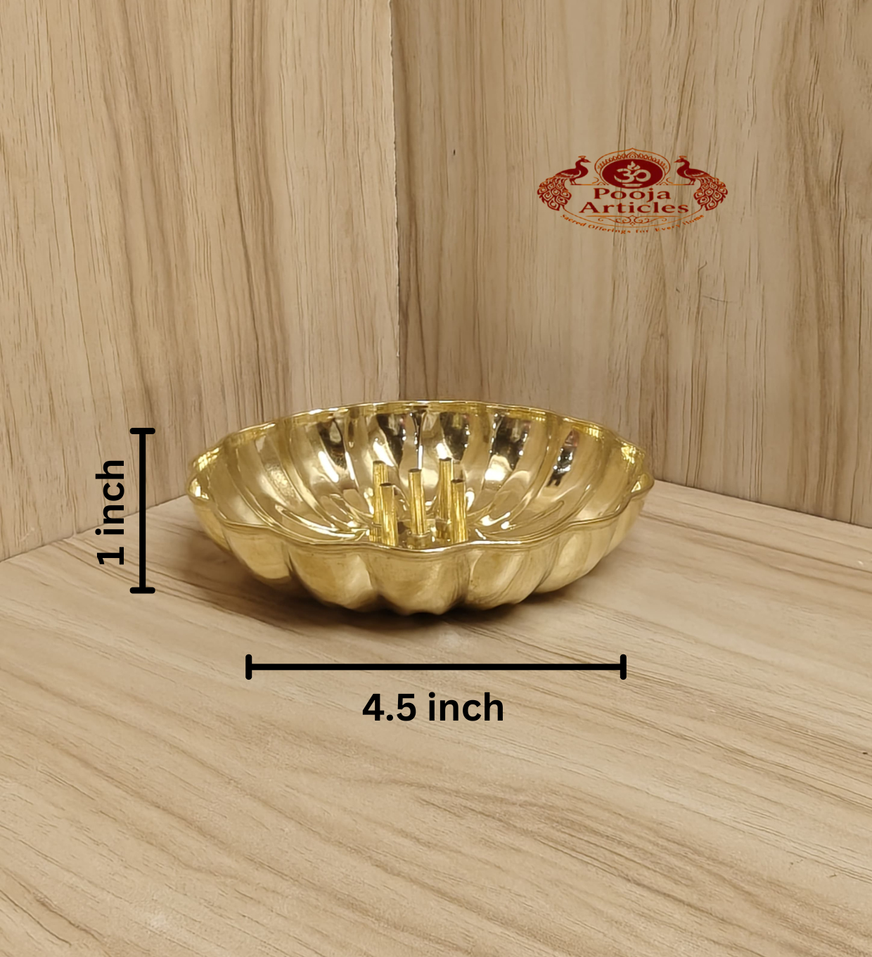 Brass Lotus Agarbatti Box Holder Size 2
