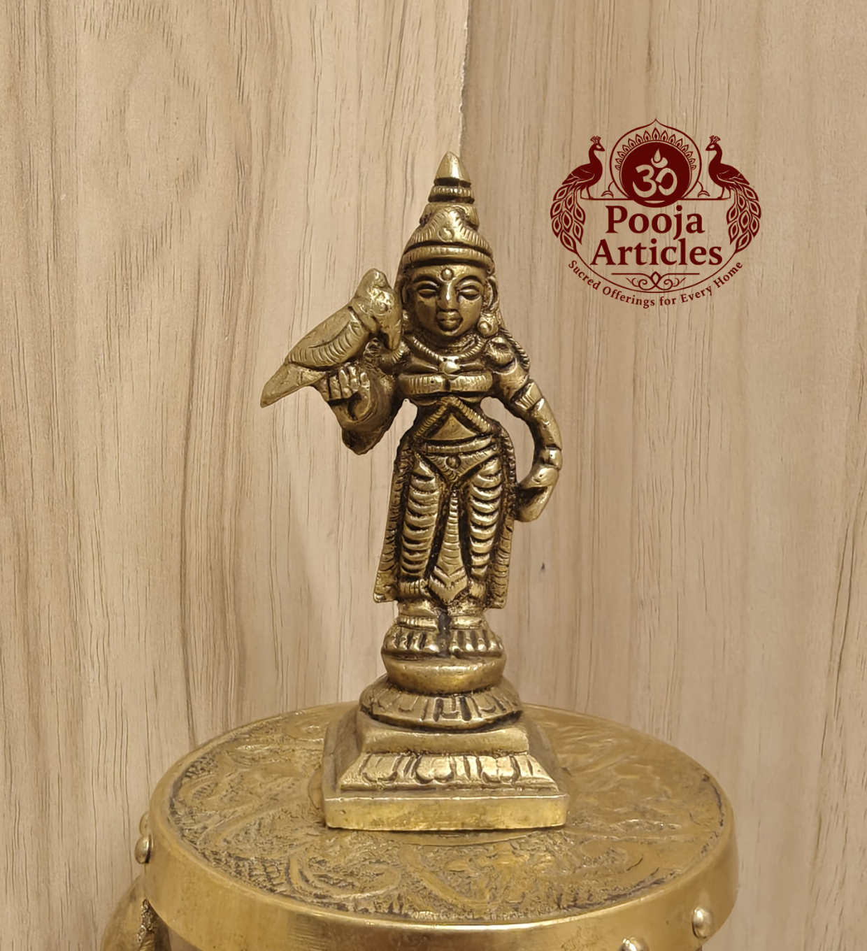 Brass Madurai Meenakshi Statue 3.4 Inch