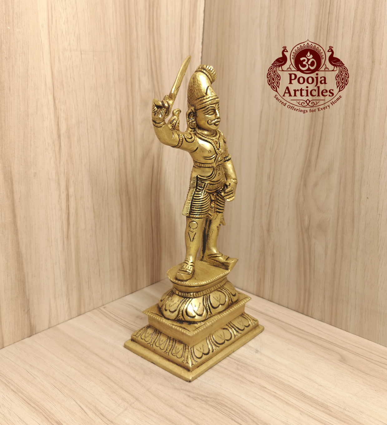 Brass Madurai Veeran Statue 10 Inch