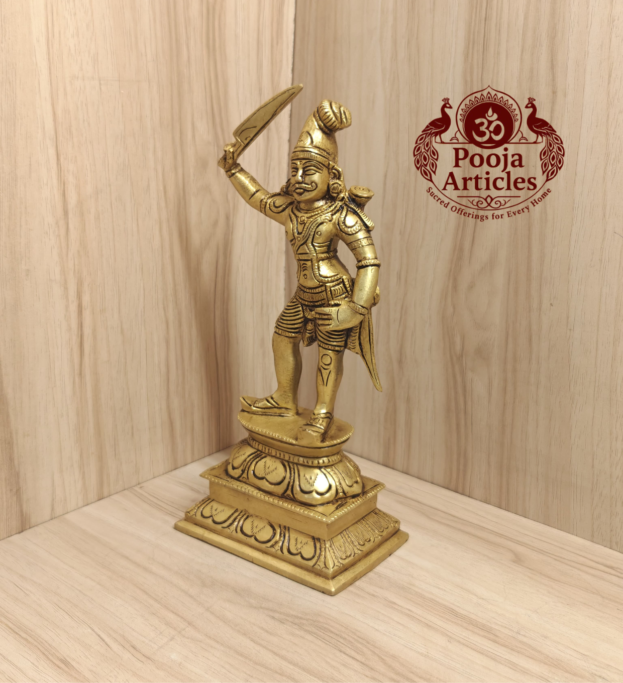 Brass Madurai Veeran Statue 10 Inch