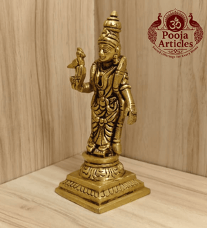 Brass Meenakshi Amman Statue 5 Inch Pooja Articles