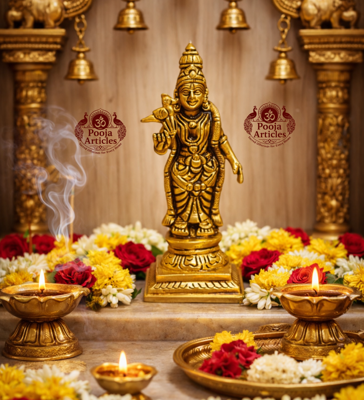 Brass Meenakshi Amman Statue 5 Inch