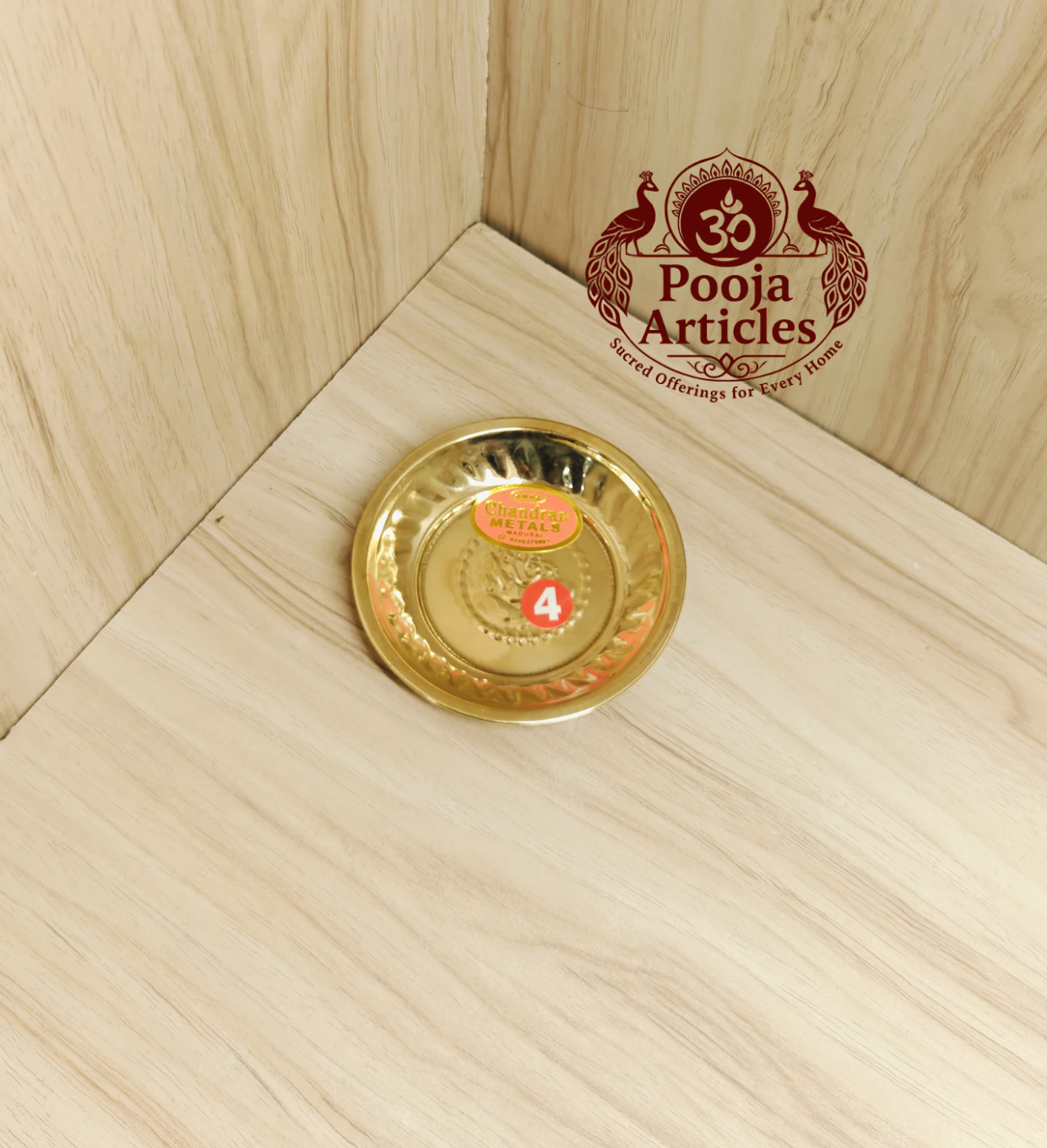 Brass Mini Pooja Plate 3.8 Inch