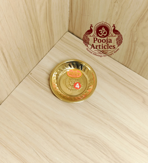 Brass Mini Pooja Plate 3.8 Inch