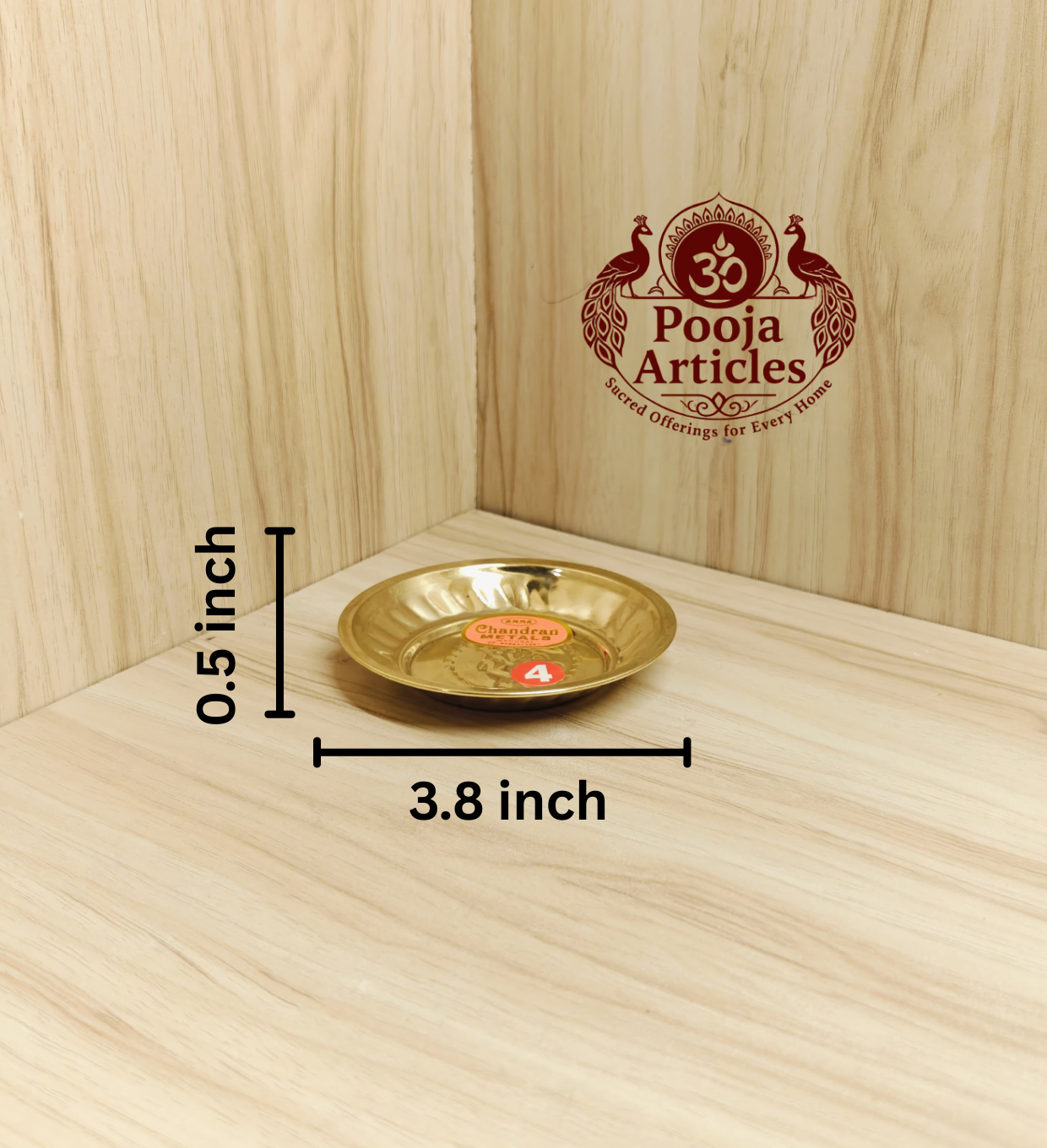 Brass Mini Pooja Plate 3.8 Inch