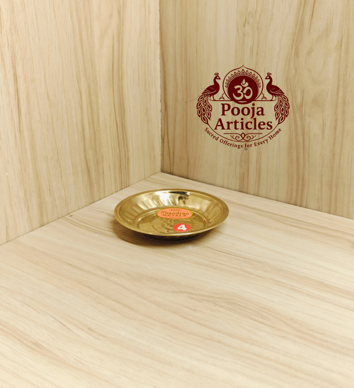 Brass Mini Pooja Plate 3.8 Inch