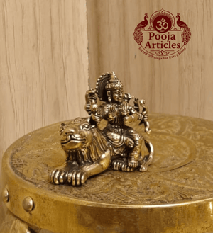 Miniature Brass Durga Devi Statue 1 Inch