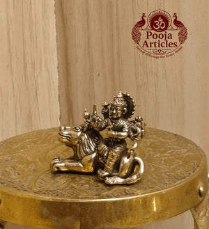 Miniature Brass Durga Devi Statue 1 Inch