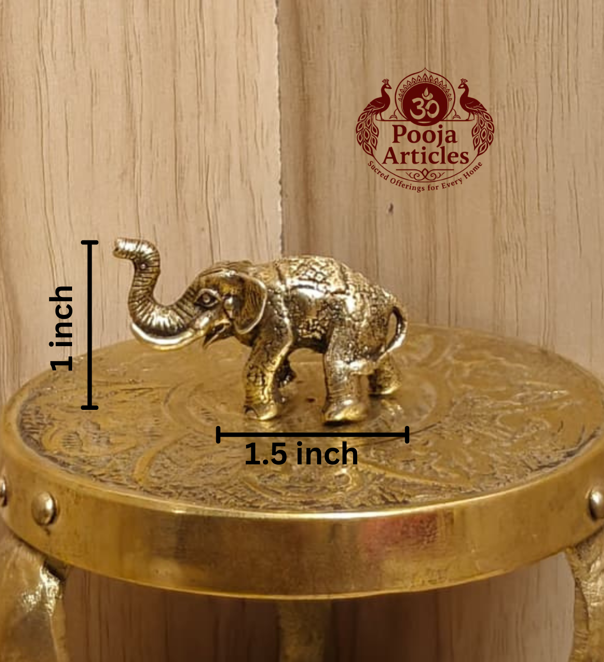Miniature Brass Elephant Statue 1 Inch