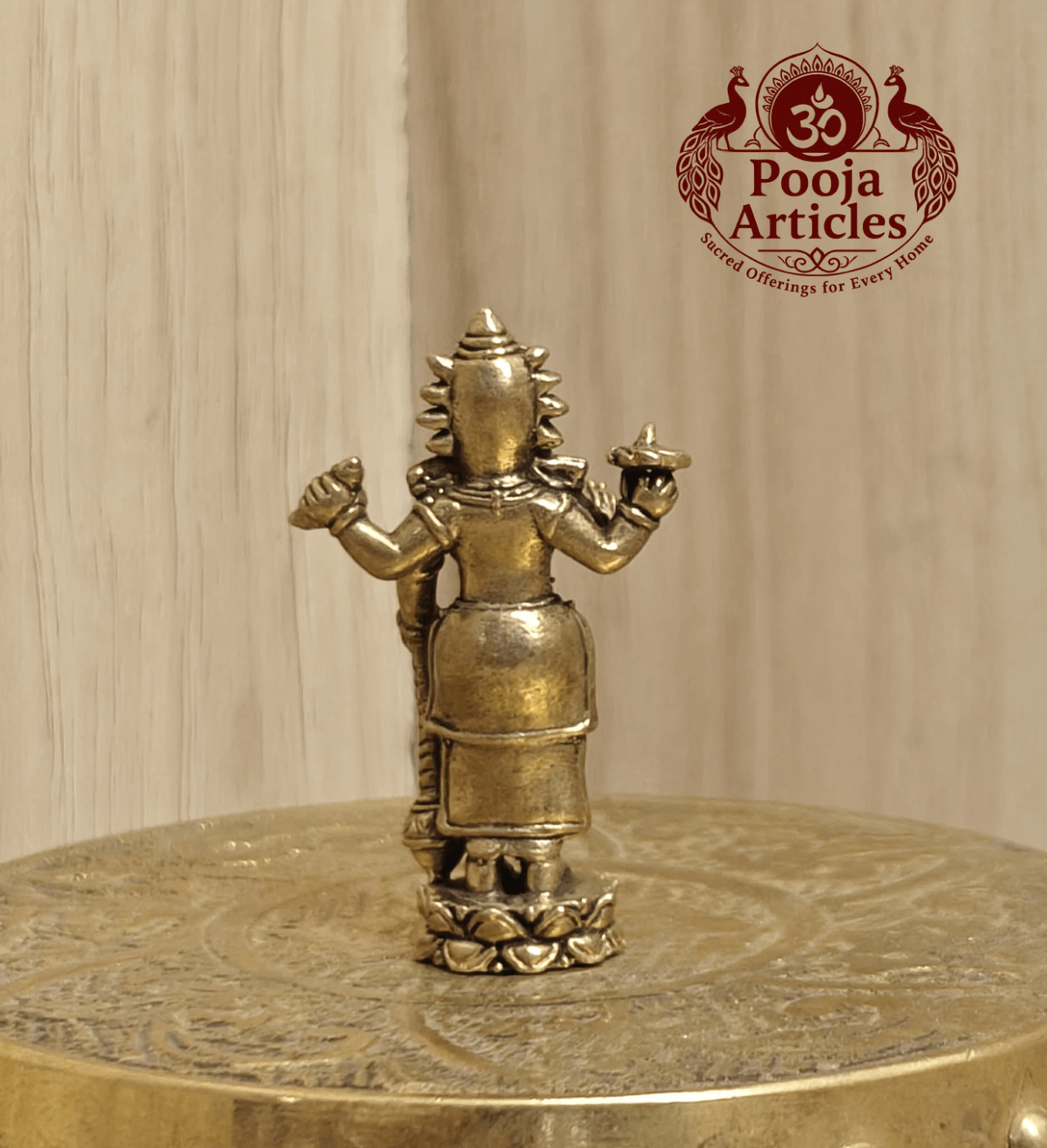 Miniature Brass Lord Vishnu Idol 1.5 Inch