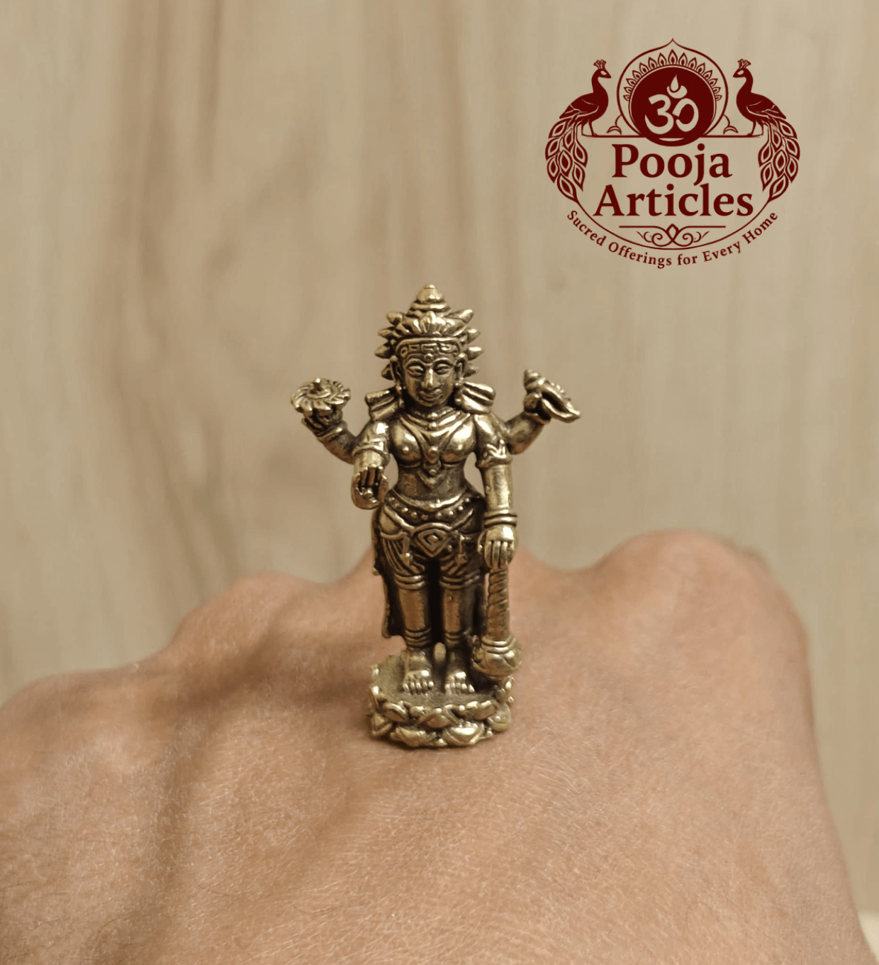 Brass Miniature Lord Vishnu Idol 1.5 Inch