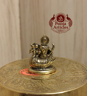 Miniature Brass Saraswati Statue 1.2 Inch