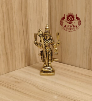 Brass Murugan Mini Idol 3.3 Inch