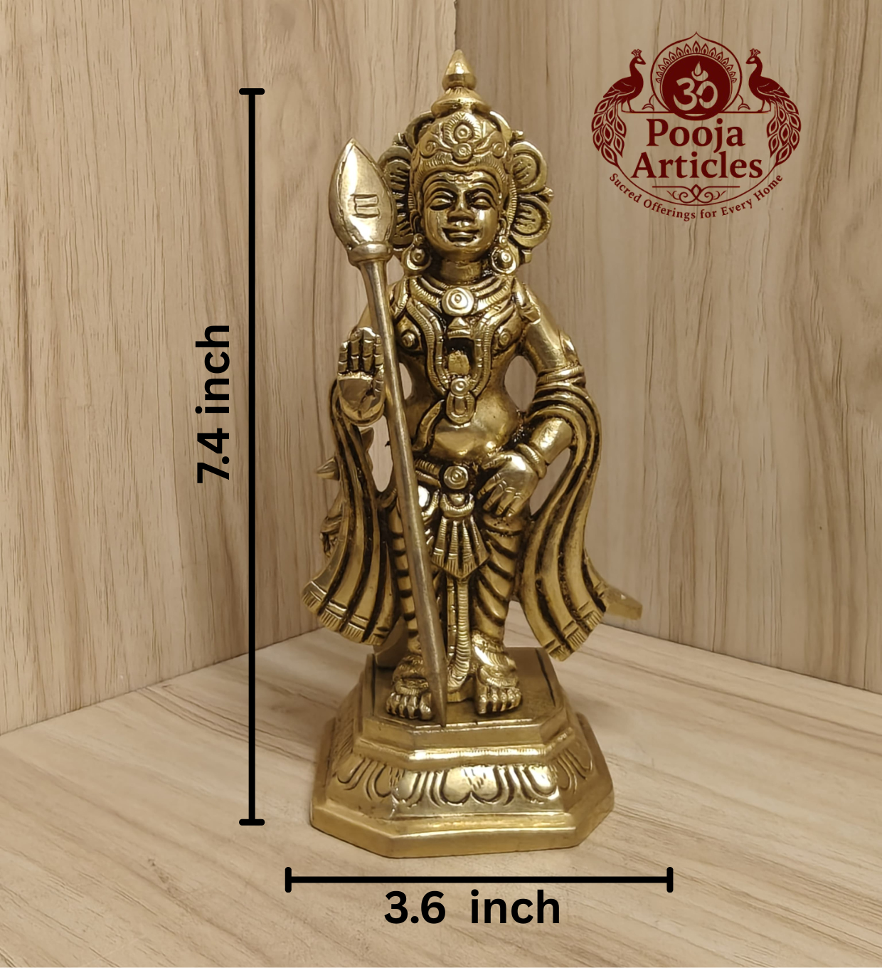 Brass Murugan Silai 7.4 Inch