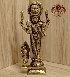 Brass Murugan Statue 6.2 Inch