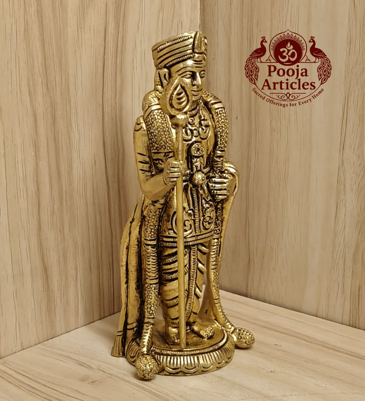Brass Murugan Statue 5.5 Inch