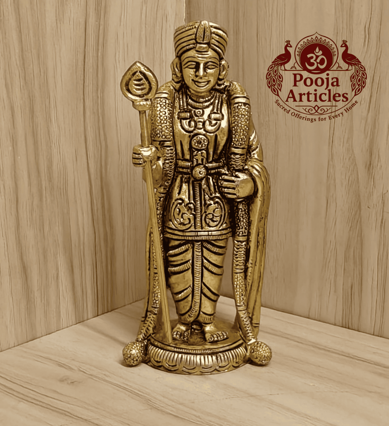 Brass Murugan Statue 5.5 Inch