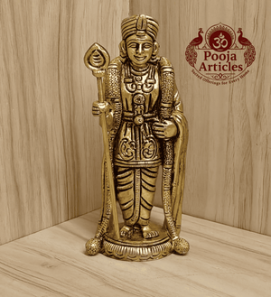 Brass Murugan Statue 5.5 Inch