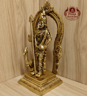 Brass Murugan Statue 8.5 Inch