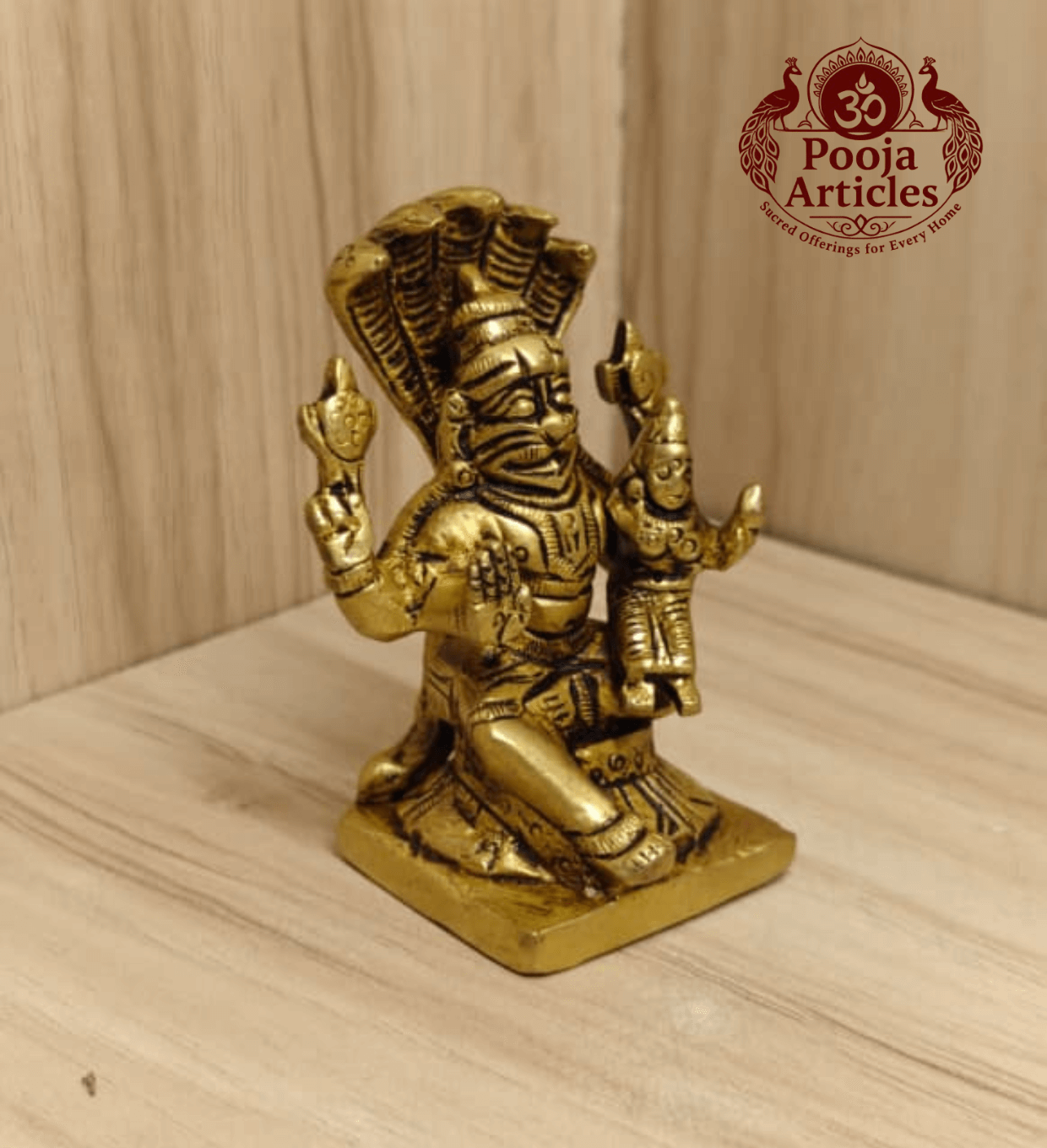 Brass Narasimha Lakshmi Statue 3 Inch