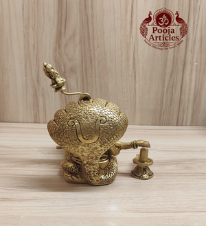 Brass Padmanabha Swamy Reclining Statue 5.2 Inch Pooja Articles