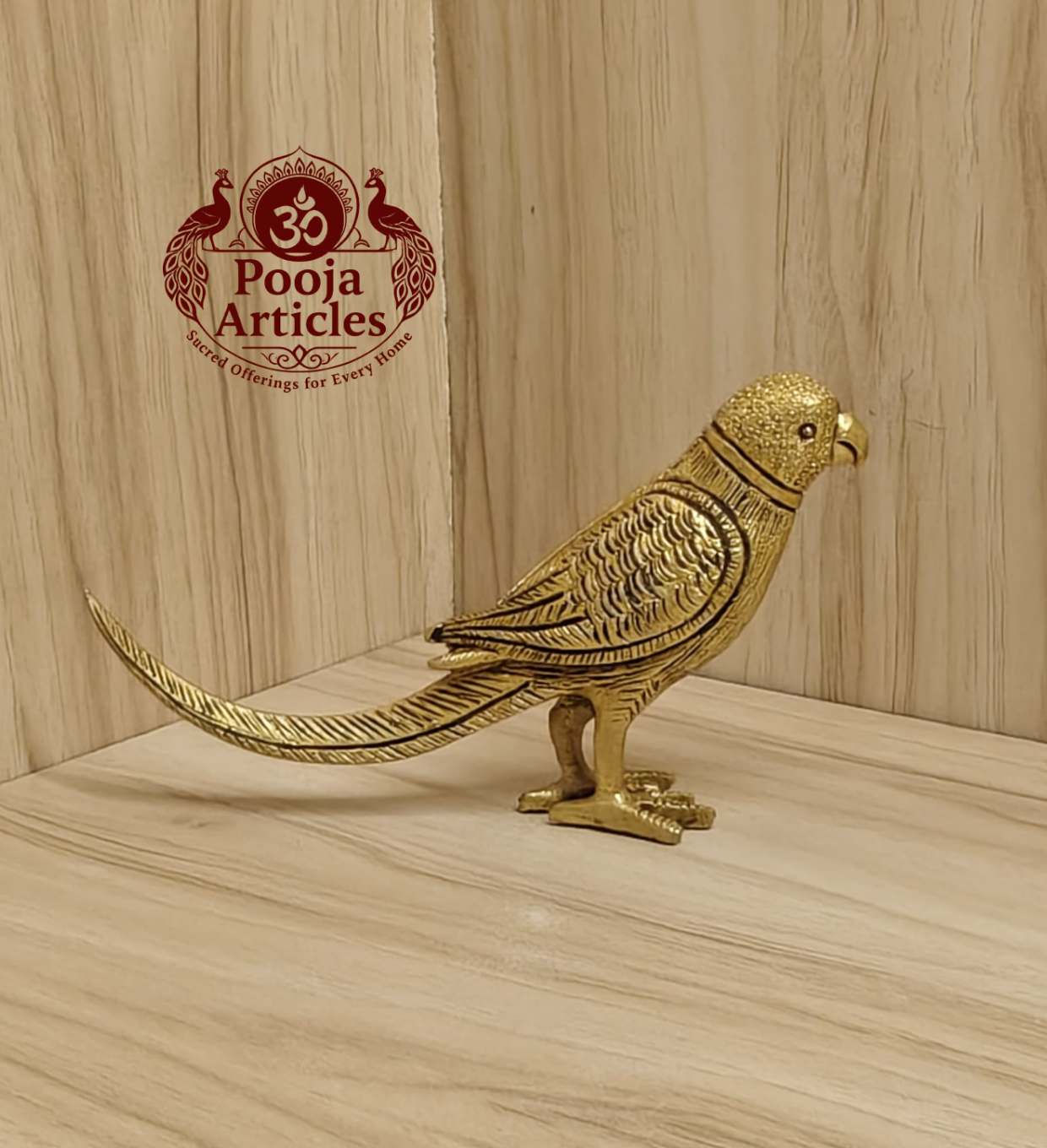 Brass Parrot Statue 3 Inch