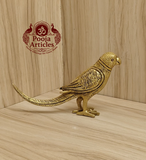Brass Parrot Statue 3 Inch