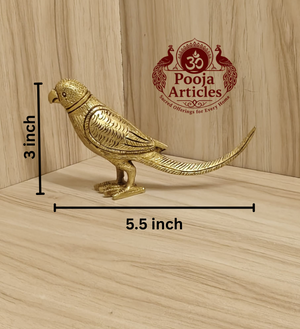 Brass Parrot Statue 3 Inch