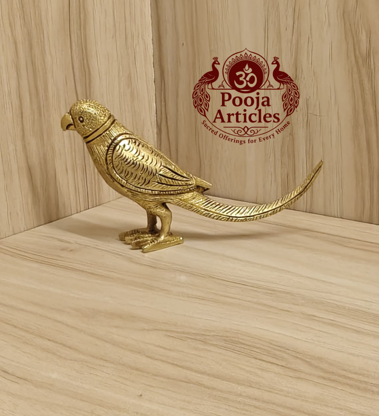 Brass Parrot Statue 3 Inch