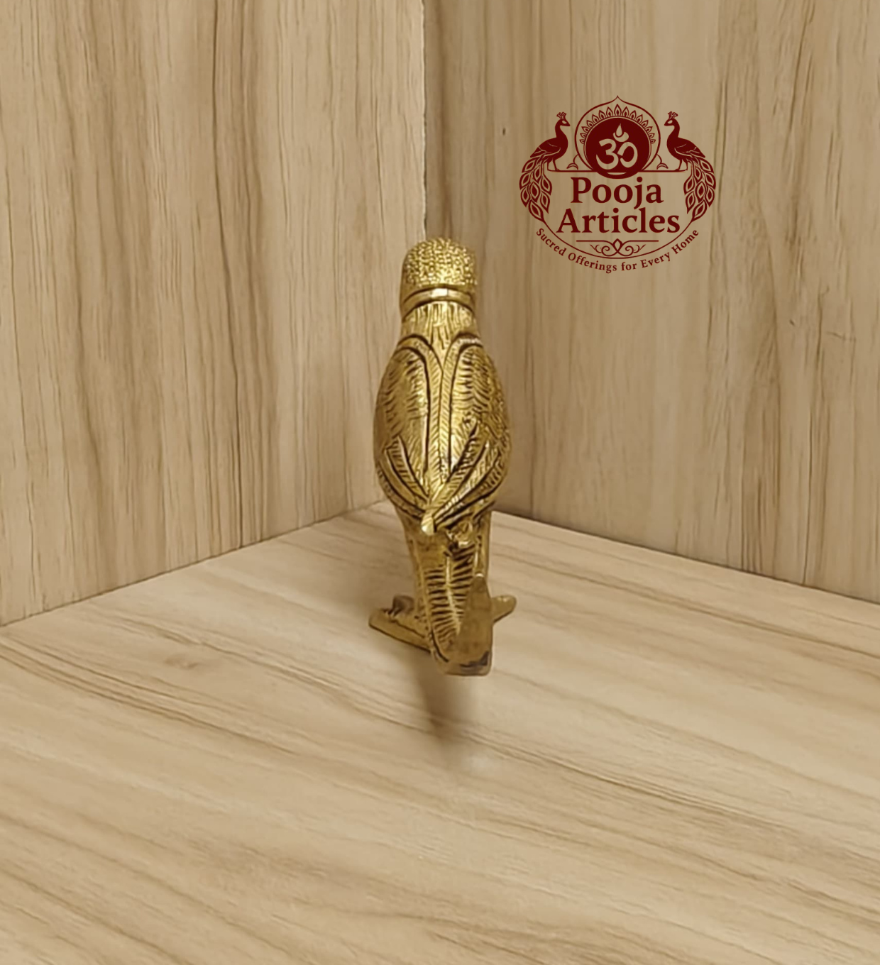 Brass Parrot Statue 3 Inch Pooja Articles