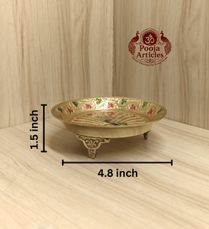 Brass Peacock Pin Tray 4.8 Inch