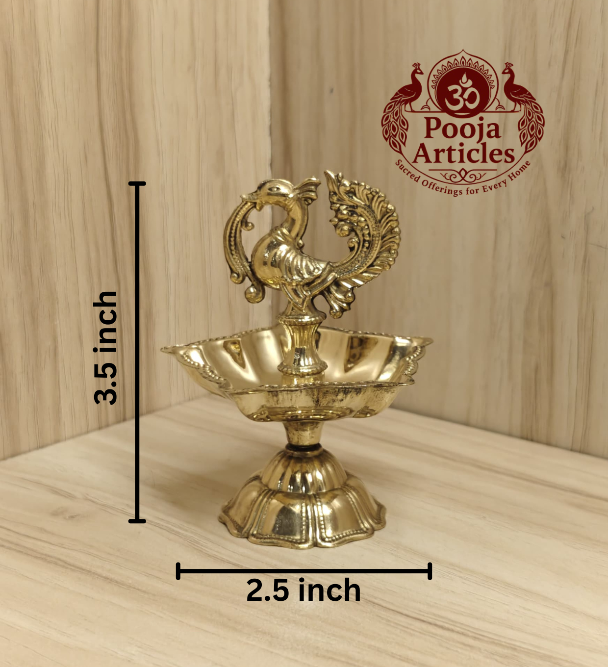 Brass Peacock Diya Size 1 – 3.5 Inch