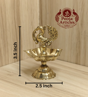 Brass Peacock Diya Size 1 – 3.5 Inch