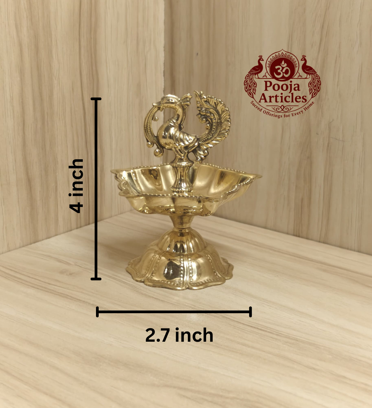 Brass Peacock Diya Size 2 – 4 Inch