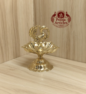 Brass Peacock Diya Size 2 – 4 Inch