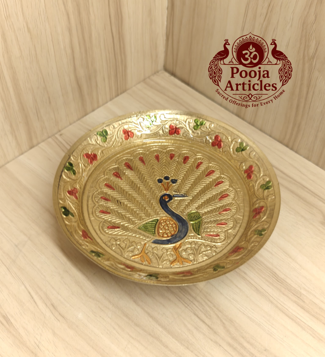 Brass Peacock Pin Tray 6.2 Inch