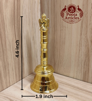 Premium Brass Pooja Bell With Garuda Handle 4.6 Inch